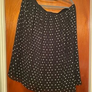 A New Day Black and White Midi A-Line Skirt